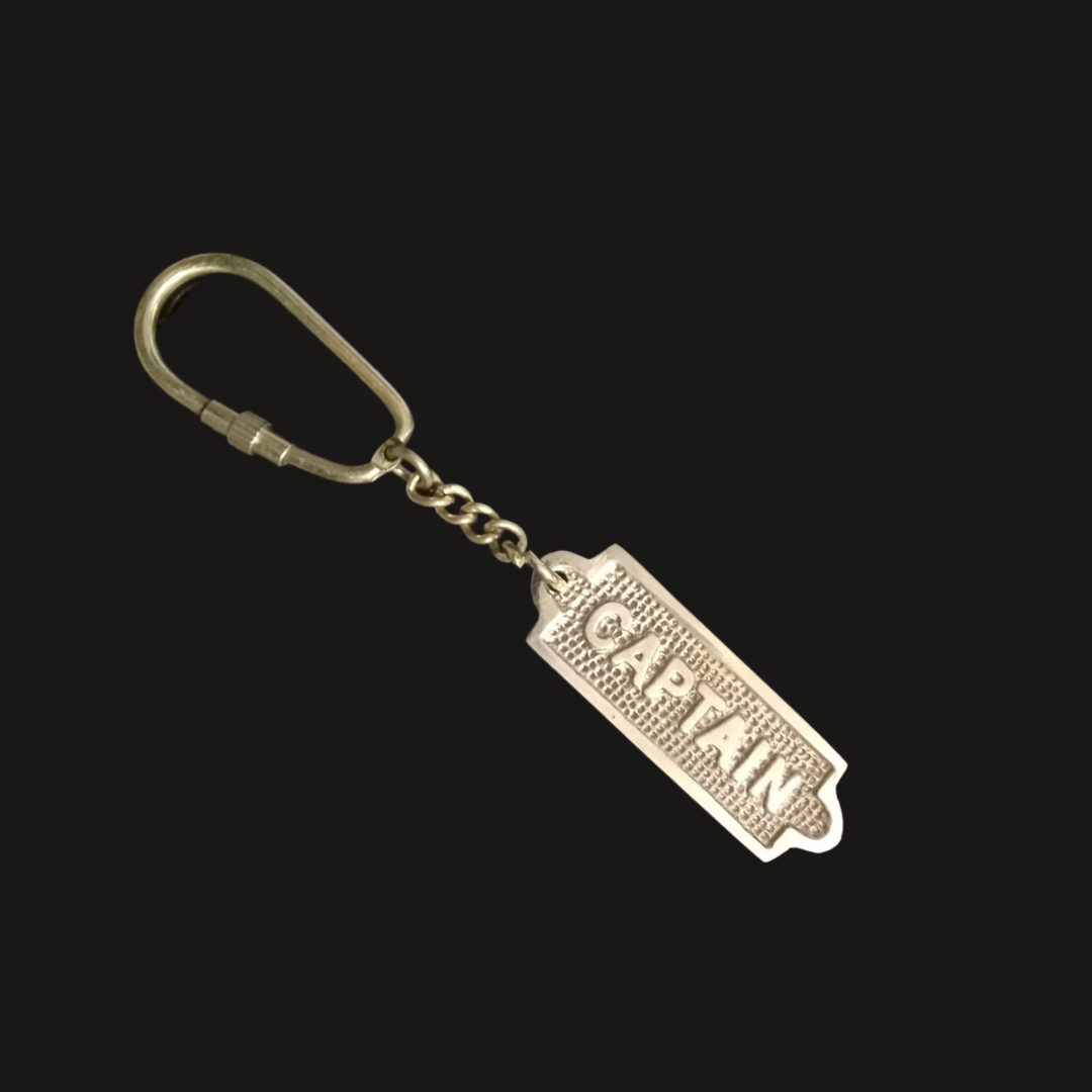 Captain Engraved - Brass Key Chain with Carabiner Hook – MARINERSKART