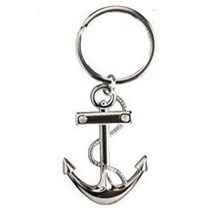 Load image into Gallery viewer, Anchor with rope Metal Keychain
