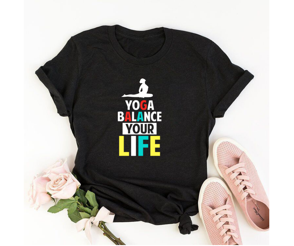 Yoga balance yr life - Women's half sleeve round neck T-shirt