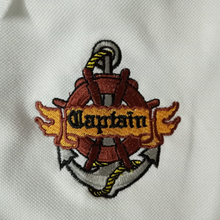 Load image into Gallery viewer, Merchant Navy Captain Anchor With Wheel Logo Embroidered Cotton Polo Neck T-shirt
