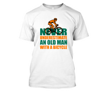 Load image into Gallery viewer, Never under estimate an oldman with a bicycle - Men&#39;s Half sleeve round neck T-Shirt
