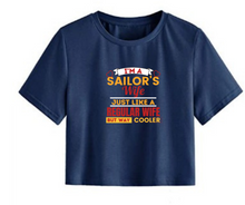 Load image into Gallery viewer, Sailors wife are Cooler than normal wife - Women&#39;s Crop Top
