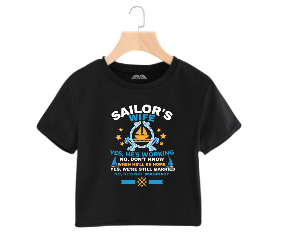Sailors wife's Statement (blue)  - Women's Crop Top
