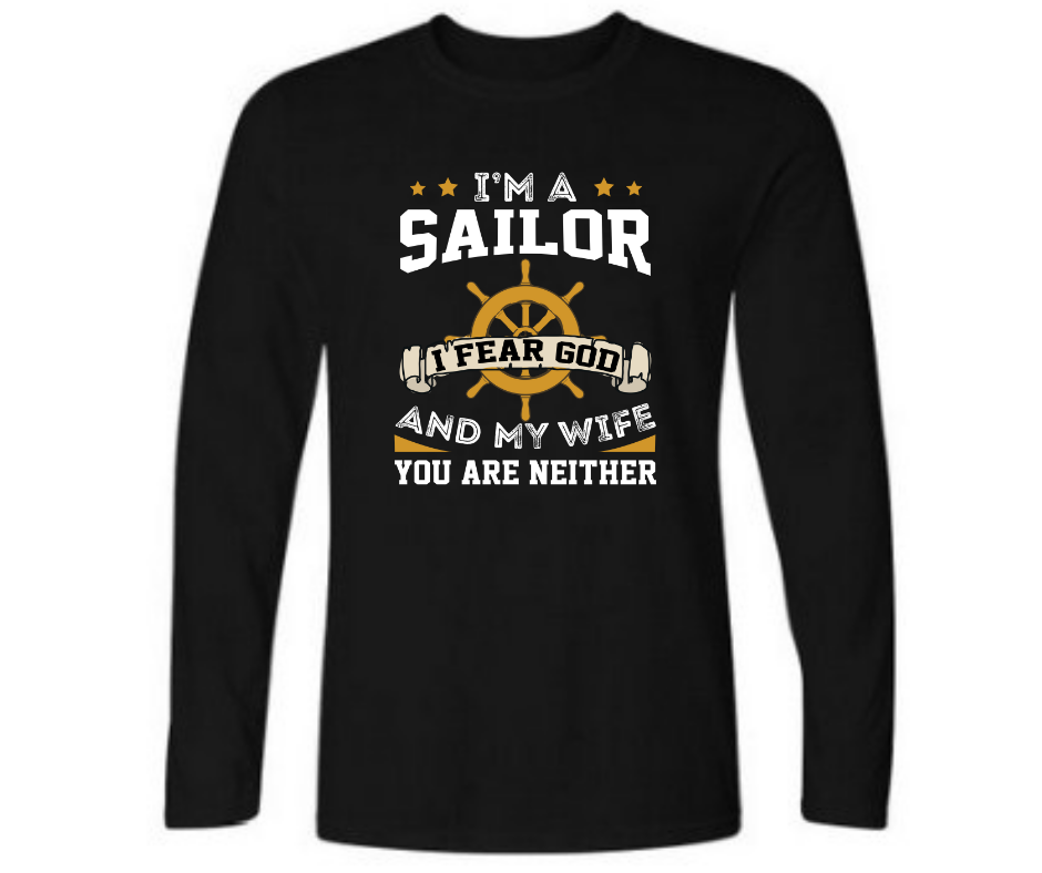 Sailors don't fear - Men's full sleeve round neck T-shirt