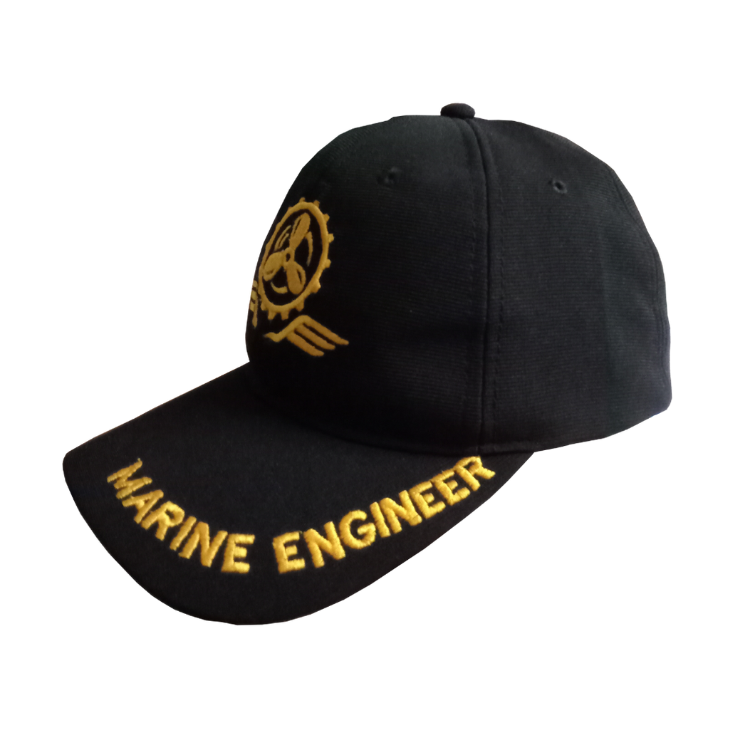 Marine Engineer Embroidered Black Adult Unisex Cap - Premium Quality