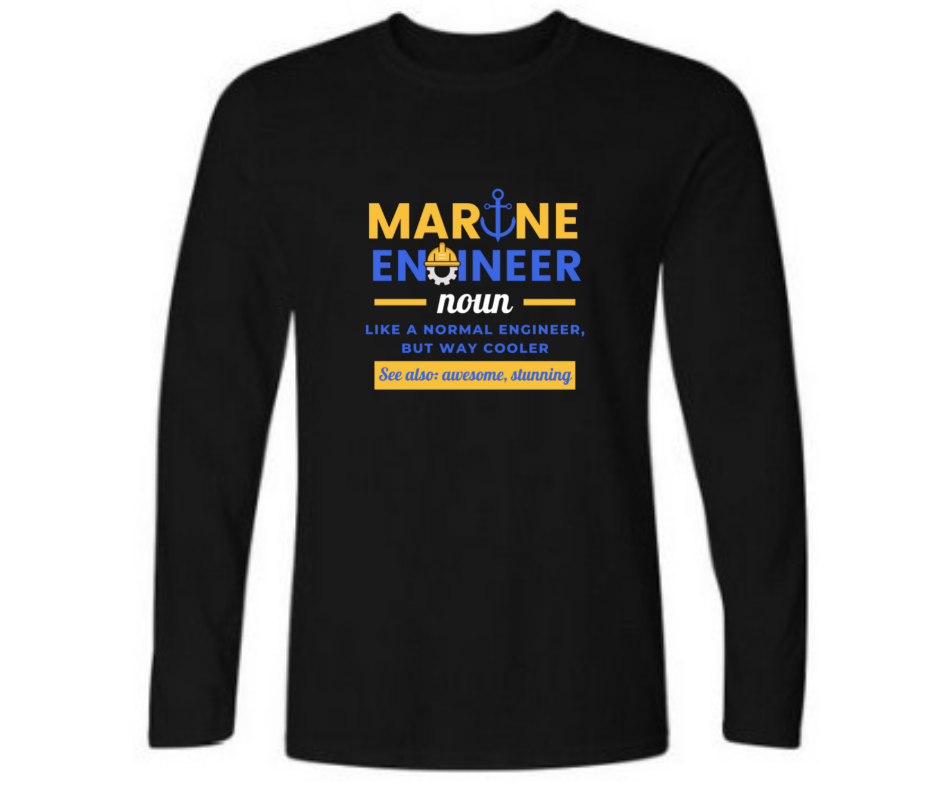 Marine engineer's real meaning explained - Men's full sleeve round neck T-shirt
