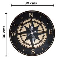 Load image into Gallery viewer, Nautical Compass Clock - MDF Wood
