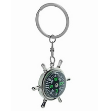 Load image into Gallery viewer, Ship Wheel Compass metal Key Chain
