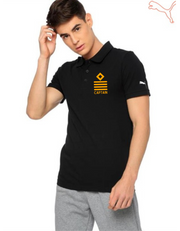 PUMA Brand Merchant Navy Ranks Printed Polo Neck T-shirt - Black