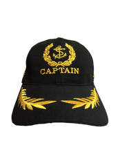 Load image into Gallery viewer, Merchant Navy Captain Embroidered Black Adult Unisex Cap - Premium Quality

