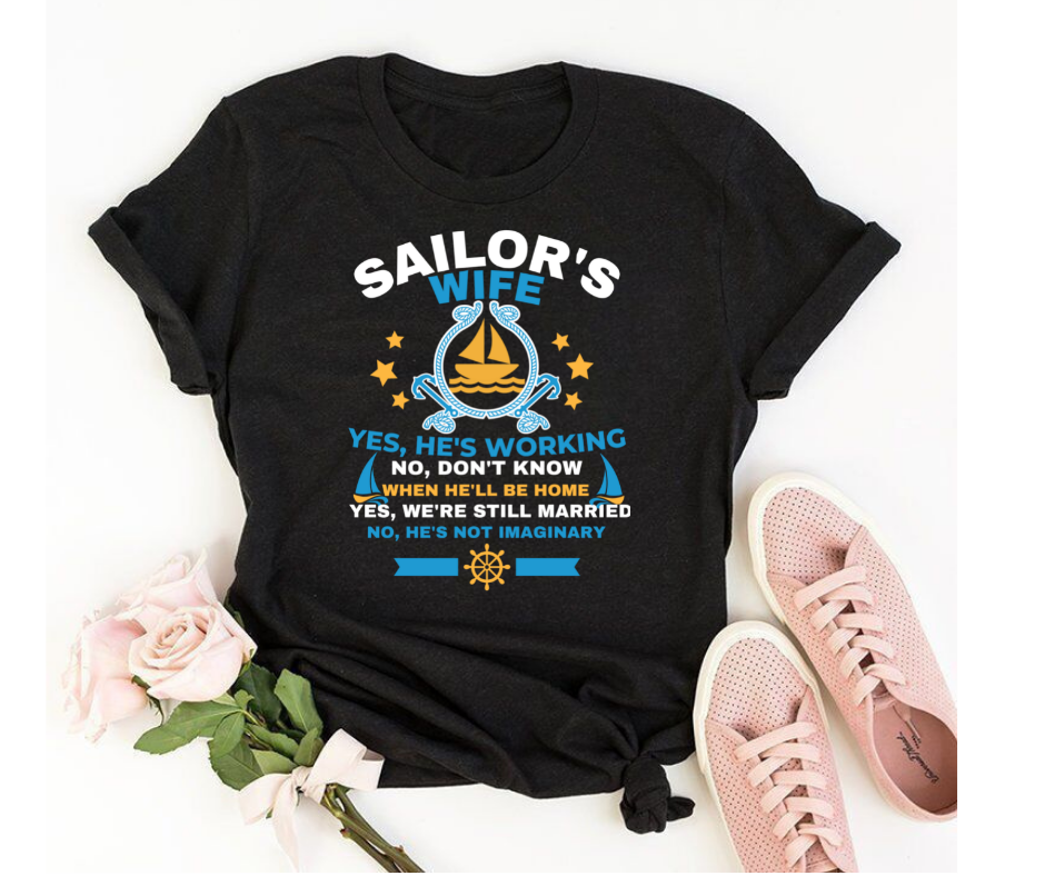 Sailors wife's Statement (blue) - Women's half sleeve round neck T-shirt