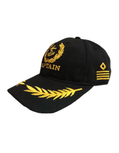 Load image into Gallery viewer, Merchant Navy Captain Embroidered Black Adult Unisex Cap - Premium Quality
