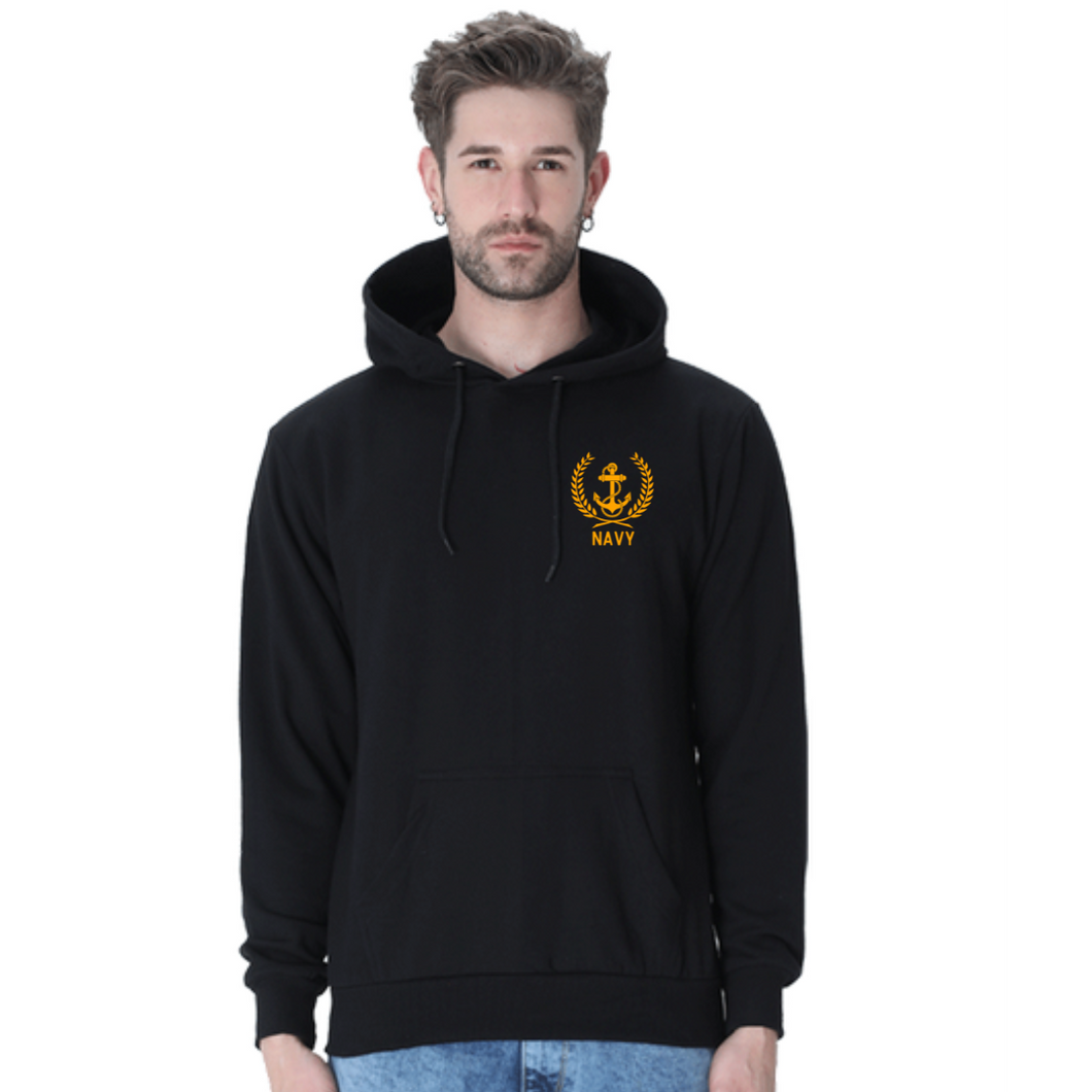 Navy Anchor with Leaf Logo - Unisex Hoodie