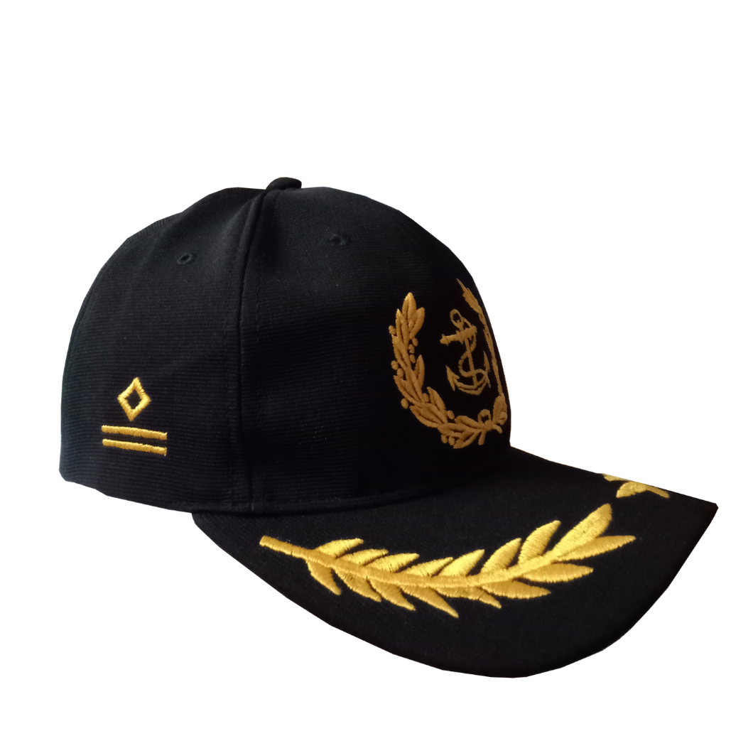 Second Officer Embroidered Black Adult Unisex Cap - Premium Quality