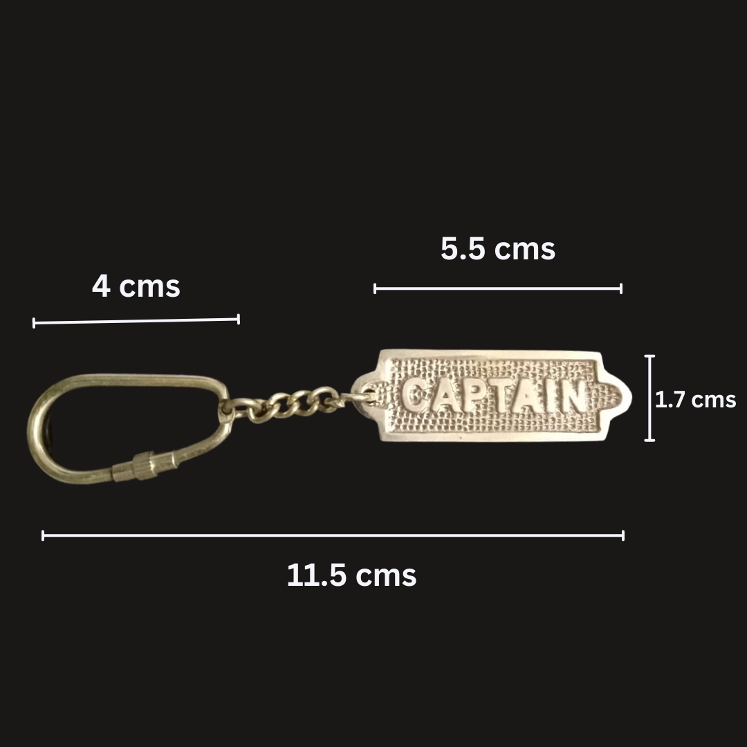 Captain Engraved - Brass Key Chain with Carabiner Hook – MARINERSKART