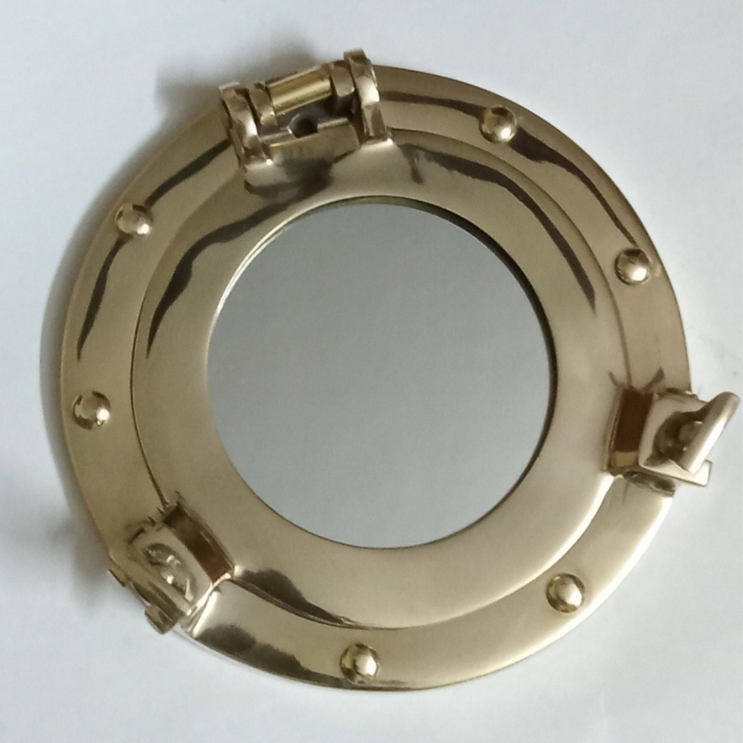 Brass Glossy Finish Porthole Mirror (6 inches)