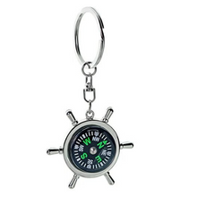 Load image into Gallery viewer, Ship Wheel Compass metal Key Chain
