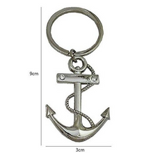 Load image into Gallery viewer, Anchor with rope Metal Keychain
