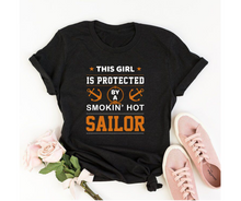 Load image into Gallery viewer, Sailor&#39;s girlfriend - Women&#39;s Half sleeve round neck T-Shirt
