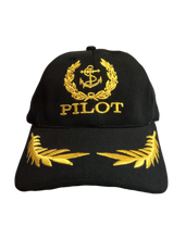 Load image into Gallery viewer, Marine Pilot Embroidered Black Adult Unisex Cap - Premium Quality
