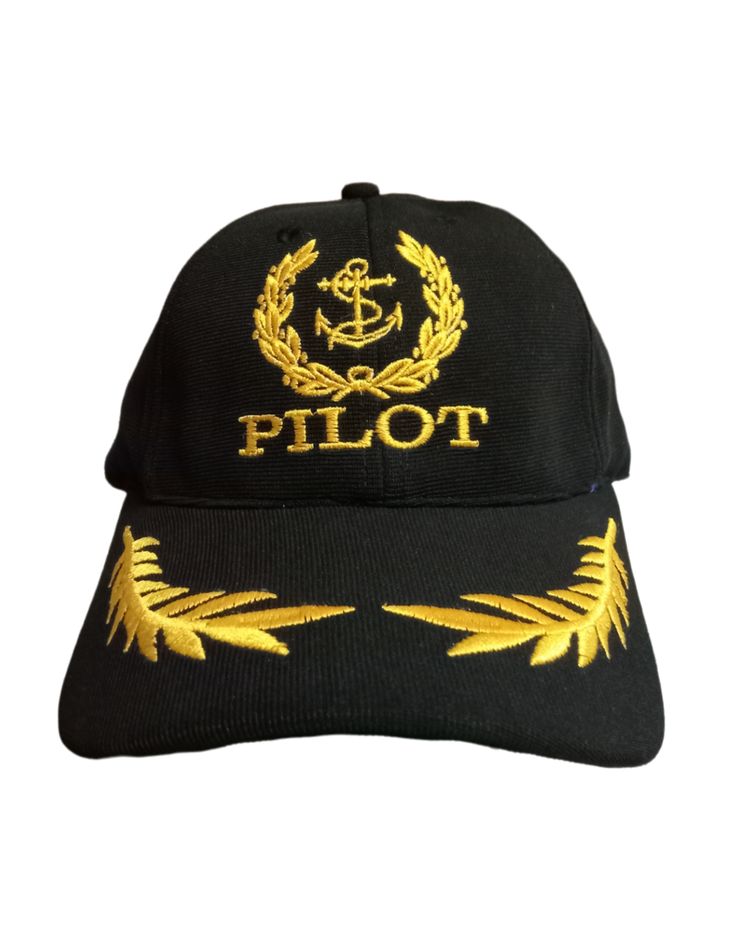 Marine Pilot Embroidered Black Adult Unisex Cap - Premium Quality
