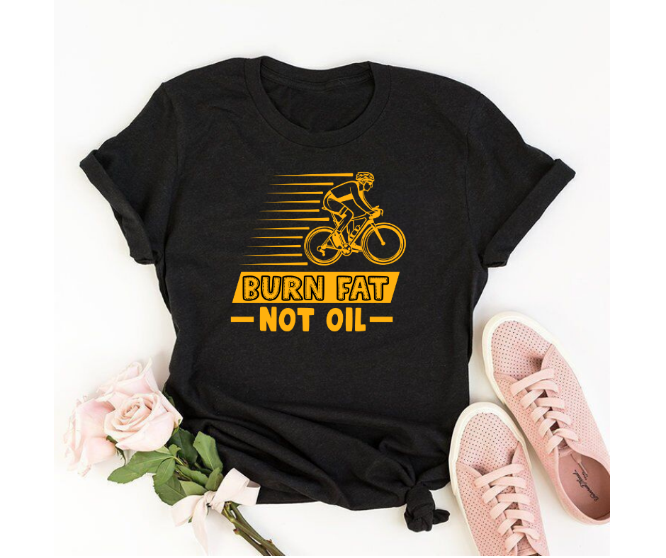Burn fat not oil - Women's half sleeve round neck t-shirt