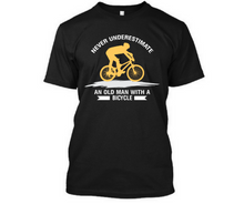 Load image into Gallery viewer, Never underestimate an old man with a cycle - Men&#39;s Half sleeve round neck T-Shirt
