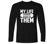 Load image into Gallery viewer, My life revolves around them Gym - Men&#39;s full sleeve round neck T-shirt
