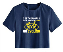 Load image into Gallery viewer, See the world with different lens go cycling - Women&#39;s Crop Top
