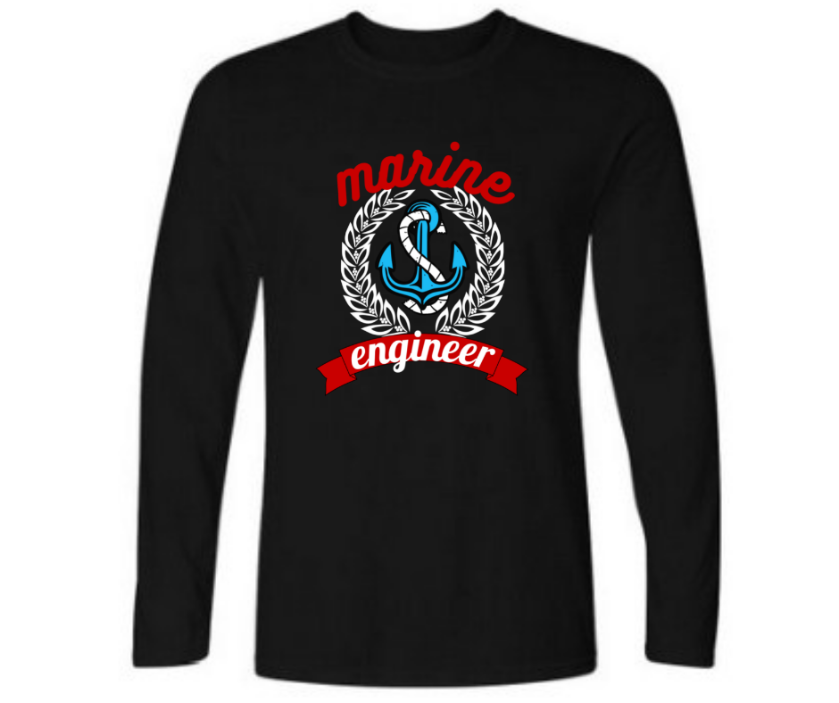 Marine Engineer logo  - Men's full sleeve round neck T-shirt