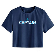 Load image into Gallery viewer, Captain (Waviform Typo) - Crop Top
