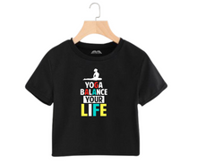 Load image into Gallery viewer, Yoga balance yr life - Women&#39;s Crop Top

