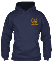Load image into Gallery viewer, Merchant Navy ranks  - Unisex Hoodie for Officers working onboard and ashore (Navy Blue)
