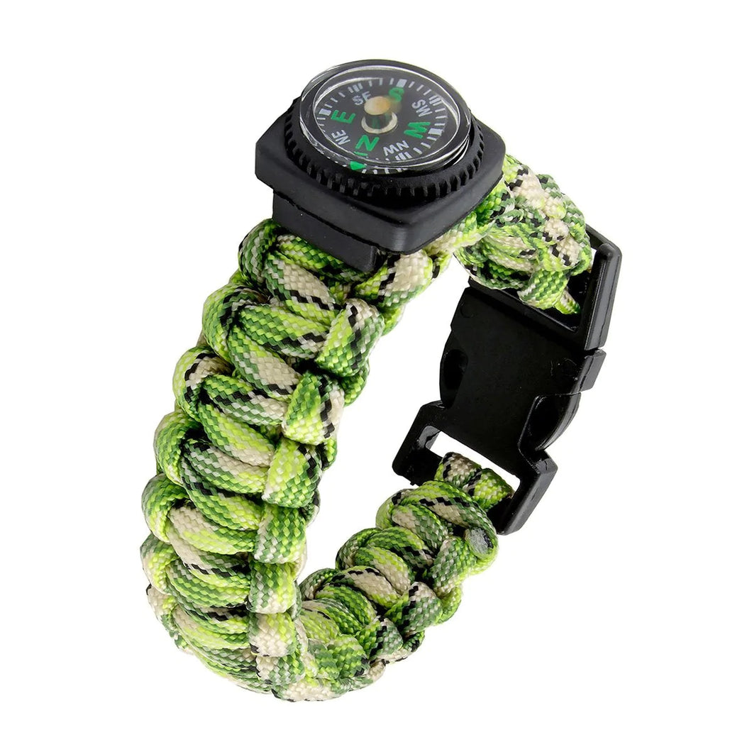 Compass Green Paracord Wrist Band Bracelet