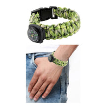 Load image into Gallery viewer, Compass Green Paracord Wrist Band Bracelet
