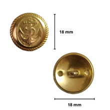 Load image into Gallery viewer, Metal Coat Buttons with Anchor Logo - Dia 18 mm
