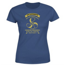 Load image into Gallery viewer, Hardwork Makes Skilled Marine Engineer - Women&#39;s Half Sleeve Round Neck Tshirt
