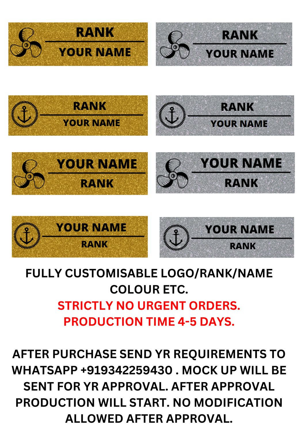 Customisable Magnetic Name Badge Epoxy Resin Coated- Premium quality