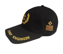 Load image into Gallery viewer, Chief Engineer Embroidered Black Adult Unisex Cap - Premium Quality
