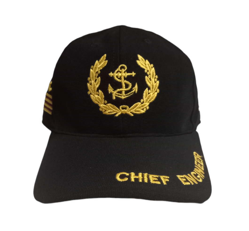 Chief Engineer Embroidered Black Adult Unisex Cap - Premium Quality