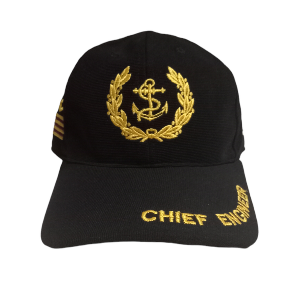 Chief Engineer Embroidered Black Adult Unisex Cap - Premium Chief Engineer Embroidered Black Adult Unisex Cap - Premium