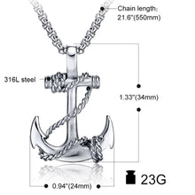 Load image into Gallery viewer, Anchor Pendant with Chain - Unisex
