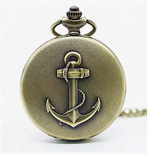 Load image into Gallery viewer, Metal Vintage Anchor Pocket Watch keychain
