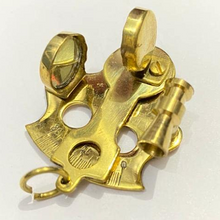 Load image into Gallery viewer, Nautical Sextant Brass Metal Keychain with Carabiner Hook
