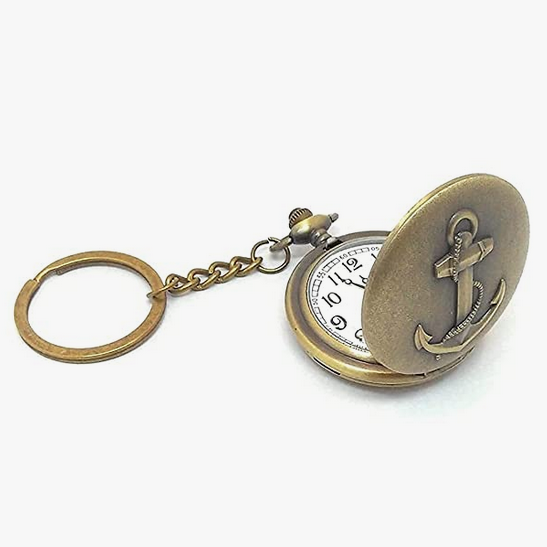 Metal Vintage Anchor Pocket Watch keychain – MARINERSKART - Main Image