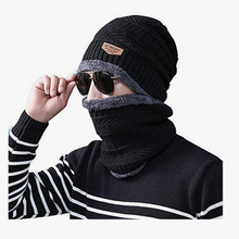 Load image into Gallery viewer, Unisex Soft Fleece Knitted Woollen Beanie Winter Cap with Neck Warmer/Muffler
