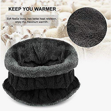 Load image into Gallery viewer, Unisex Soft Fleece Knitted Woollen Beanie Winter Cap with Neck Warmer/Muffler
