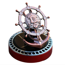 Load image into Gallery viewer, Solar Powered Rotating Ship Helm Wheel with Anchor Air Freshener Car Dashboard Accessory
