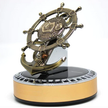 Load image into Gallery viewer, Solar Powered Rotating Ship Helm Wheel with Anchor Air Freshener Car Dashboard Accessory
