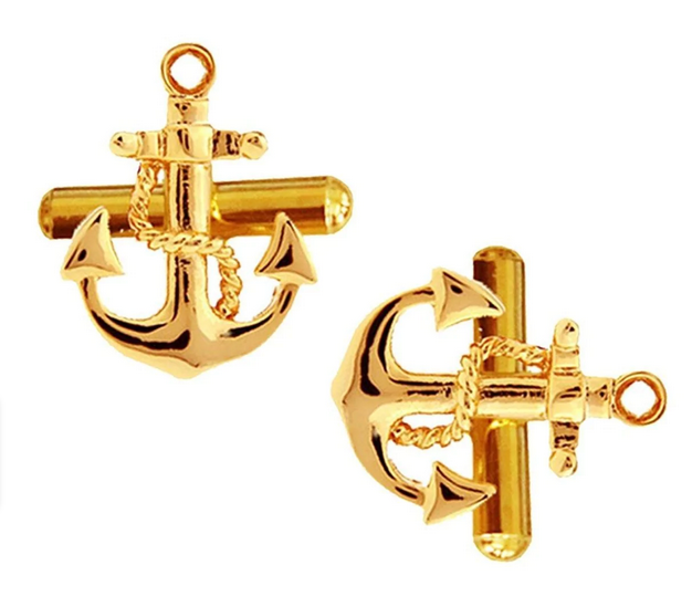 Golden Anchor Cuff Links